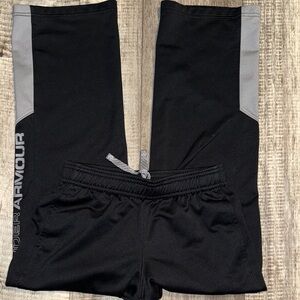 Under Armour Kids Black Joggers with Gray Panels-size Y-SM